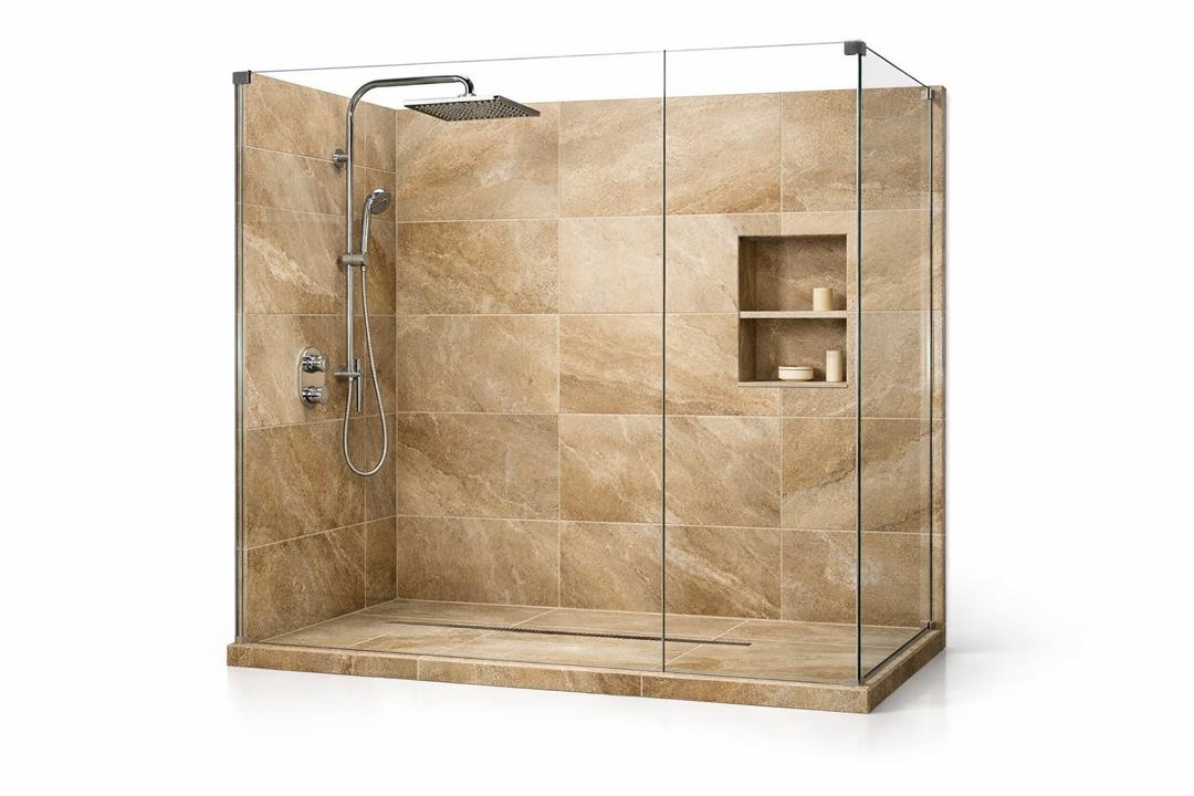 Carreaux effet pierre travertin beige – spécial salle de bain