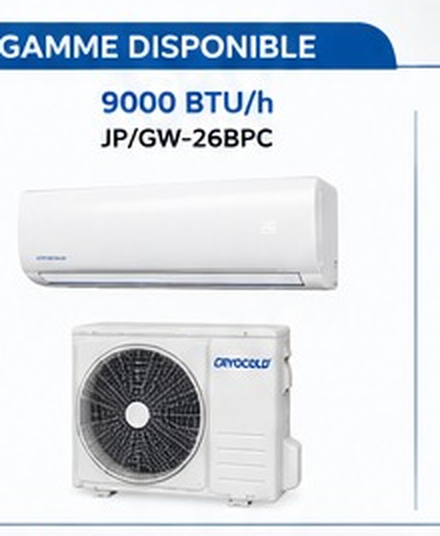 Climatiseur Split Inverter CRYOCOLD 9000 BTU/h (JP/GW-26BPC)